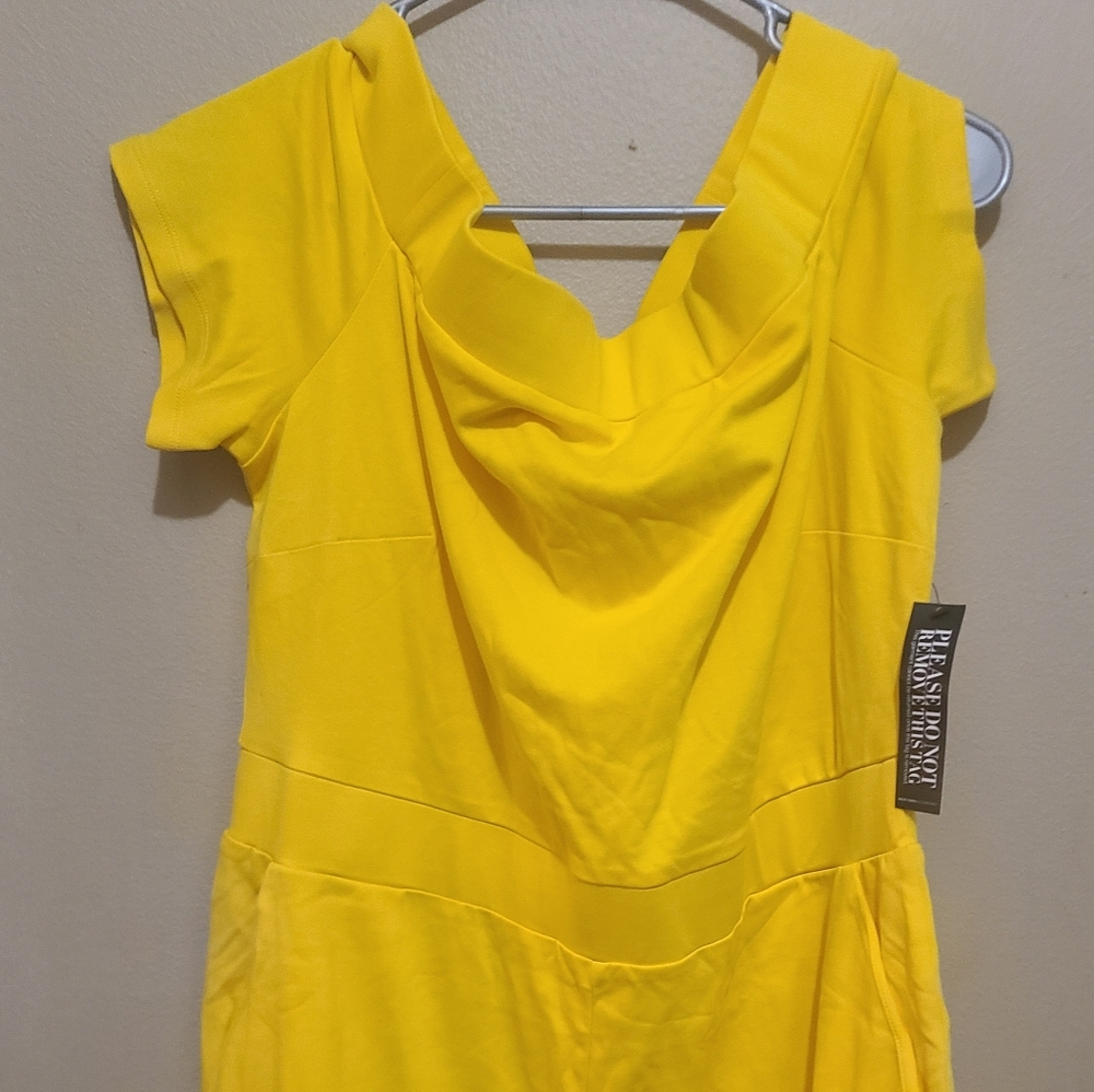 Bright Yellow On/Off Shoulder Romper